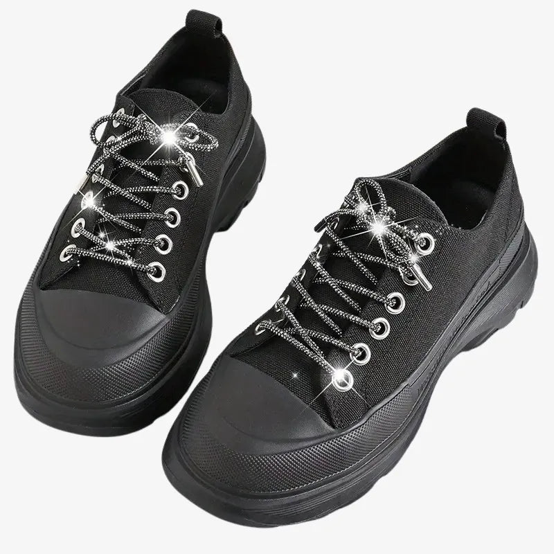 Rhinestone shoelaces "Black Spark"