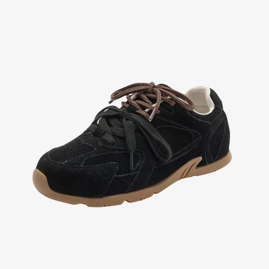 Two-Tone Vintage Sneakers – Black & Deep Brown